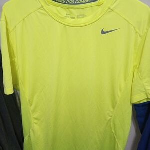 Nike Pro Combat Yellow T-Shirt